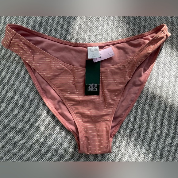 Pink Bikini Bottom with Gold Stripes - Picture 2 of 14